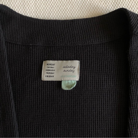 Anthropologie Saturday Sunday dark grey waffle cardigan - size Medium - Picture 7 of 14